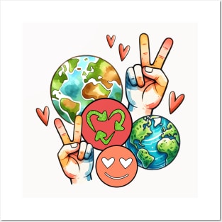 Peace Love Earth Posters and Art